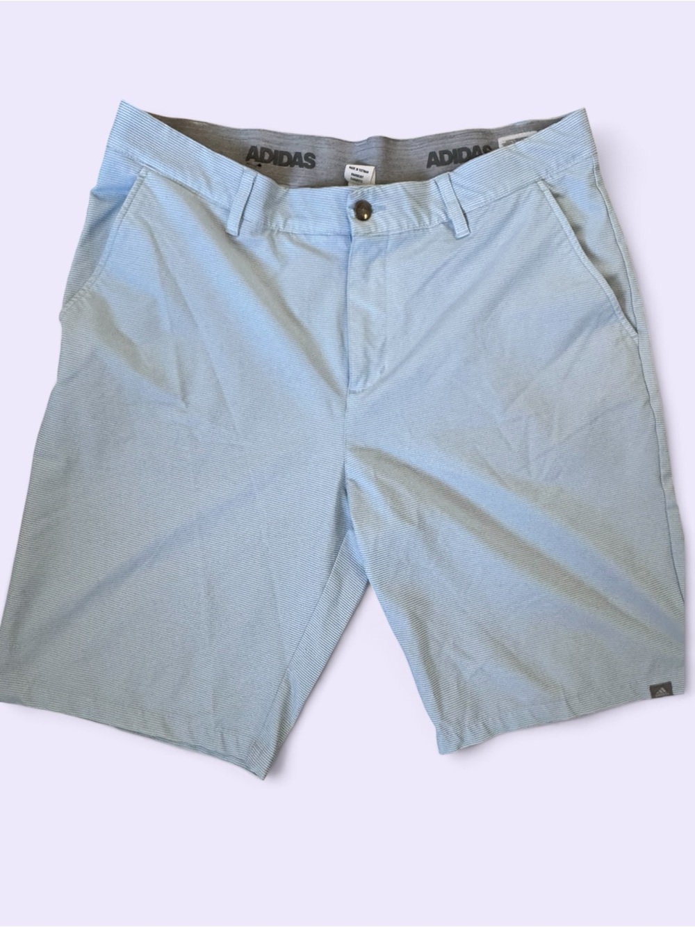 adidas Men’s Pale Blue Flat Front Shorts